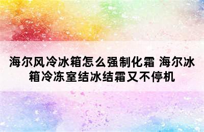 海尔风冷冰箱怎么强制化霜 海尔冰箱冷冻室结冰结霜又不停机